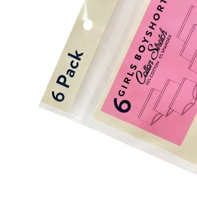 Bolsas con cierre de cremallera Poly Header Bolsas de embalaje de plástico para ropa interior