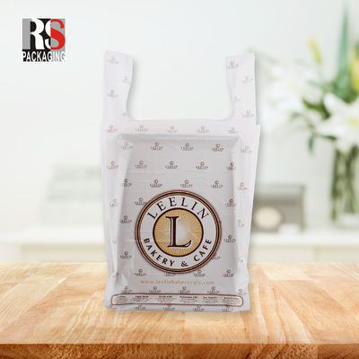 T-Shirt reciclado con mango de parche Bolsas de plástico para tiendas de comestibles Color personalizado