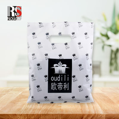 Bolsa de compras de mano de PE Corte a presión Gracias Bolsa de compras para el embalaje de la librería