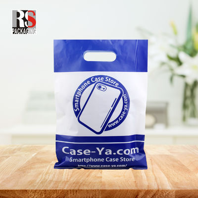 Bolsa de compras de LDPE opaca con mango cortado en forma de muesca Bolsa de compras de plástico de venta minorista Logotipo personalizado