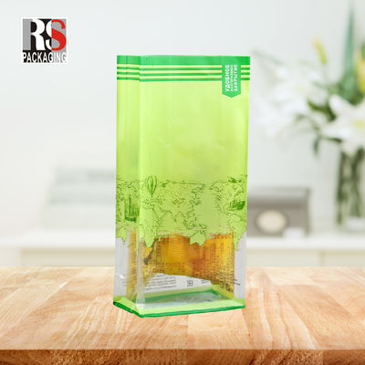 Bolsa de fondo cuadrada de colores claros o personalizados con mango giratorio de logotipo impreso personalizado