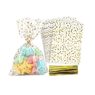 Bolsas de regalo de celofán impresas a medida reciclables para fiestas paquete de 100