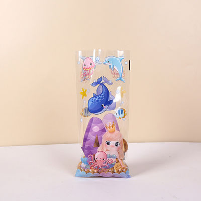 Bolsas de regalo de celofán impresas a medida reciclables para fiestas paquete de 100