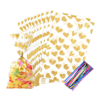 Bolsas de regalo de celofán impresas a medida reciclables para fiestas paquete de 100