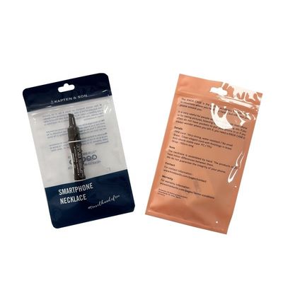 Embalaje de línea de alambre transparente stand up bolsa de cremallera a prueba de humedad para el embalaje de cable USB