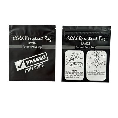 Resistente a los niños Mylar Stand Up Bolsa de cremallera Presione sello de cerradura de cremallera Stand Up Bolsa