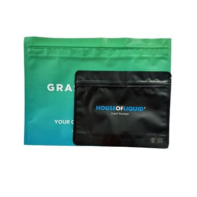Prueba de olor mate de Mylar de pie de papel de aluminio cerradura con cremallera de Mylar bolso de bolsillo resistente a los niños