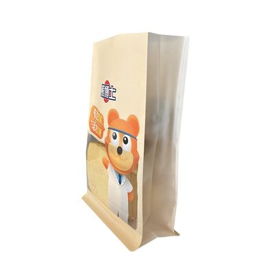 Bolsa de embalaje de alimentos de fondo plano con boquillas laterales para bocadillos en polvo nueces de galletas especias de cereal