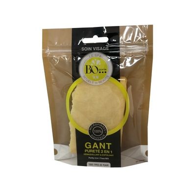 Impresión de grabado Embalaje de marca personalizado Cara Mitt Embalaje Sello de cierre con cremallera Bolsa cosmética