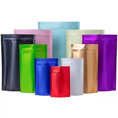 Bolsas de embalaje de bolsas de cartón con cremallera metálica colorida