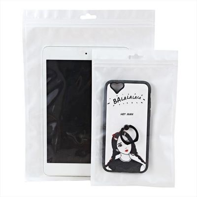 Bolsa de plástico transparente y brillante con cierre de llave para carcasa de teléfono móvil y envasado de cables USB