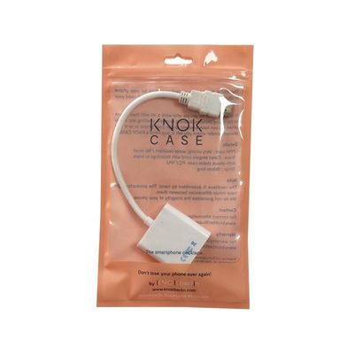 Bolsa de plástico transparente y brillante con cierre de llave para carcasa de teléfono móvil y envasado de cables USB