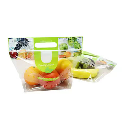 Bolsas de embalaje de frutas de micro perforación con orificios de ventilación y mango de mano