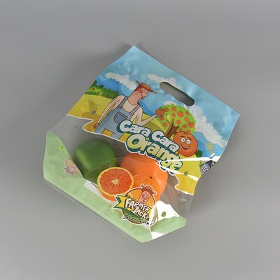 Bolsa de plástico de calidad alimentaria de diseño personalizado Transparente de almacenamiento de frutas y verduras frescas Bolsa de embalaje con manguera de cremallera