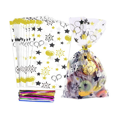 China Fabricación Impresión a medida transparente Transparente Cello Caramelo Fiesta de cumpleaños Loot Chocolates Bolsas de confitería