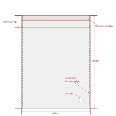 Embalaje de camisetas personalizado Bolsas de plástico Opp transparentes con autoadhesivo