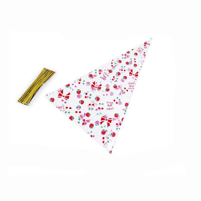 Bolsa de cello de celofán de caramelo de forma especial Bolsa de palomitas de maíz Triángulo Bolsa de pastel de plástico transparente