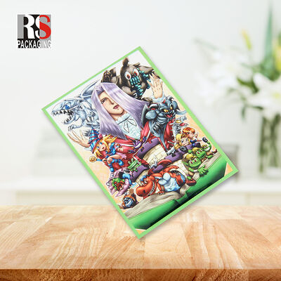Fundas para cartas de anime holográficas Yugioh TCG con borde negro de 66 mm x 91 mm