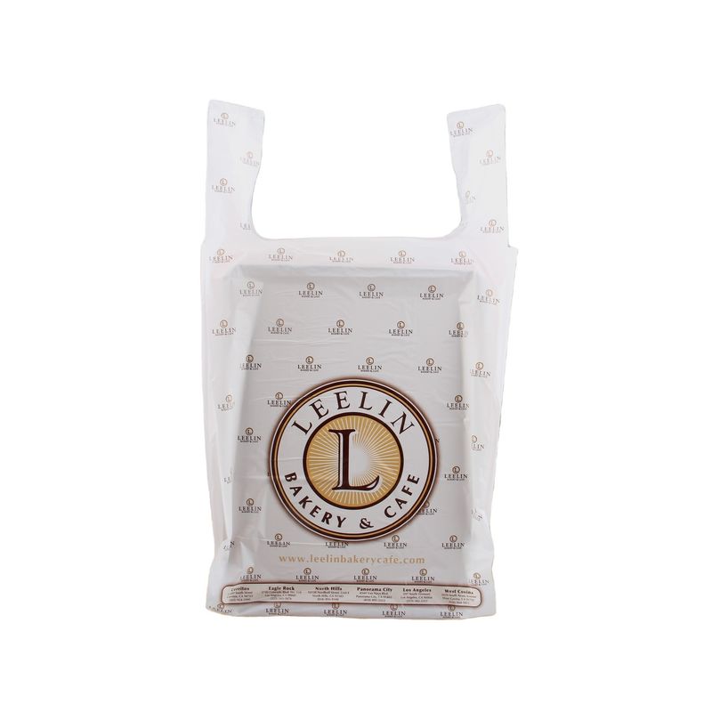 Tamaño personalizado mango de corte a presión bolsas de plástico camiseta bolsas de compras para el ocio