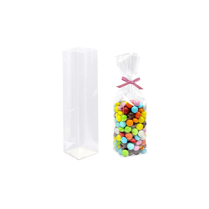 Bolsas de celulosa de fondo plano embalaje sello térmico bolsas de apoyo para dulces de chocolate