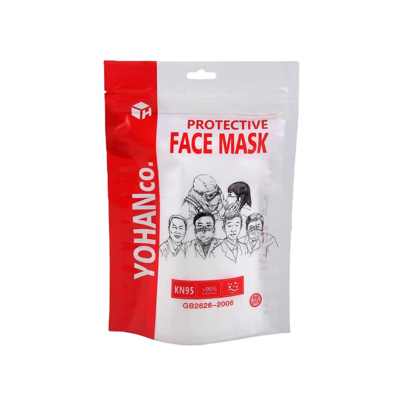 RS31-1 3 capas de plástico poliestirado de plástico de cerradura con cremallera bolsa de embalaje para la máscara facial