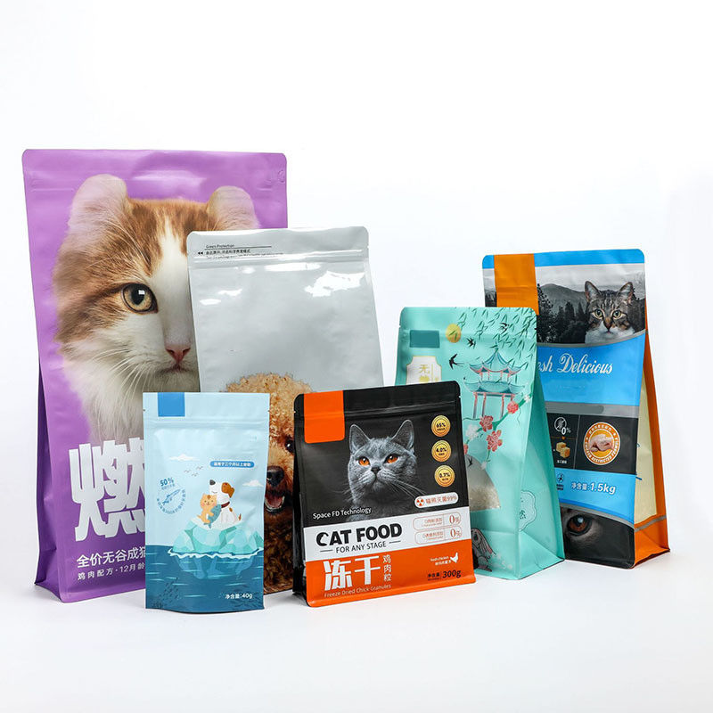 Bolsas de cremallera resistentes a los olores de almacenamiento de alimentos para mascotas