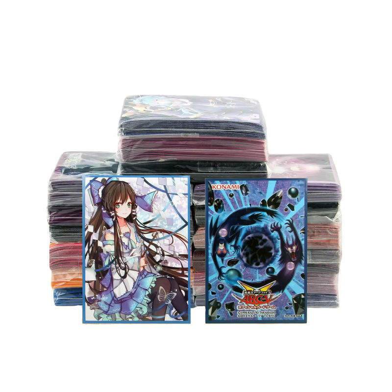 Cartas de juego de arte suave con bolso de encabezado, coloridas manchas de tarjetas Kmc de varios tamaños