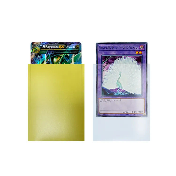 100 Cuentas MTG Tamaño 67*92mm Tarjetas de comercio amarillo mate Manga de tarjeta de foto
