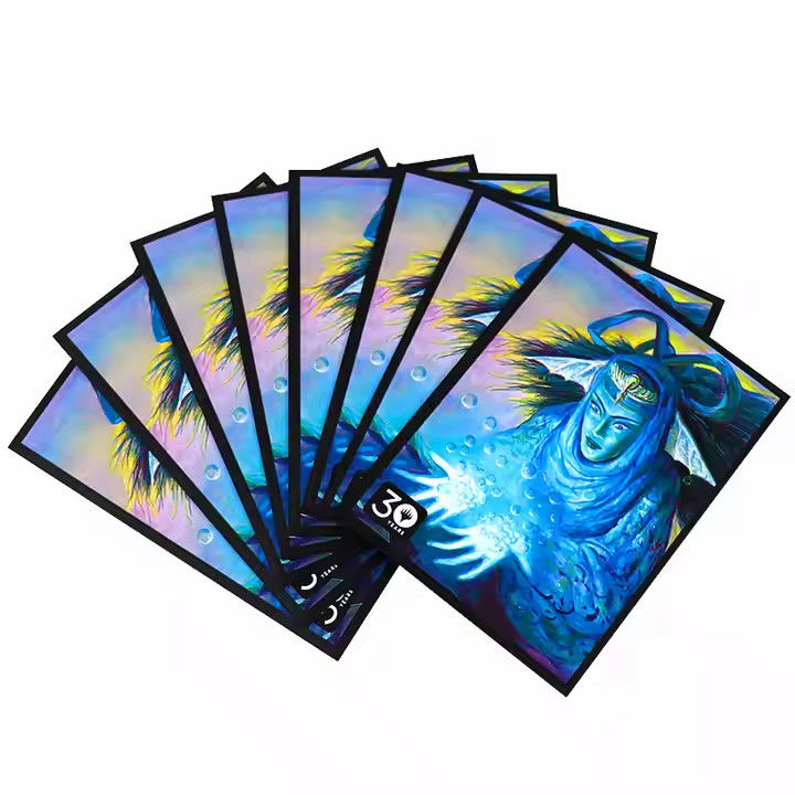 Personalizado Super Plata Interior de Plata Manga de Tarjeta Protector HD CMYK Arte Impreso